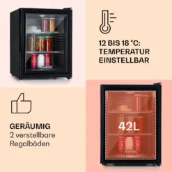 Brooklyn 42 Mini-Kühlschrank Glastür LED Ablage 11 Brooklyn 42 Mini-Kühlschrank Glastür LED Ablage -Haushaltsgerätegeschäft 10033822 de 0004 usp