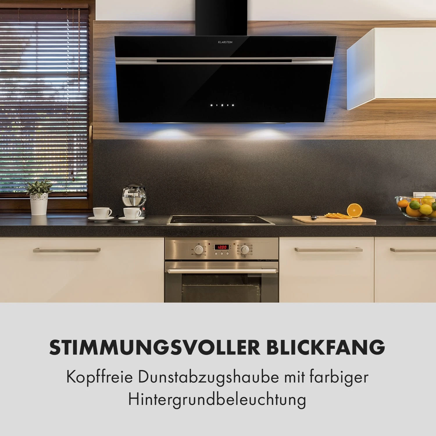 Alina Dunstabzugshaube 90cm 600 M³/h LED-Display Ambientelicht Schwarz 2 Alina Dunstabzugshaube 90cm 600 M³/h LED-Display Ambientelicht Schwarz – Bild 2