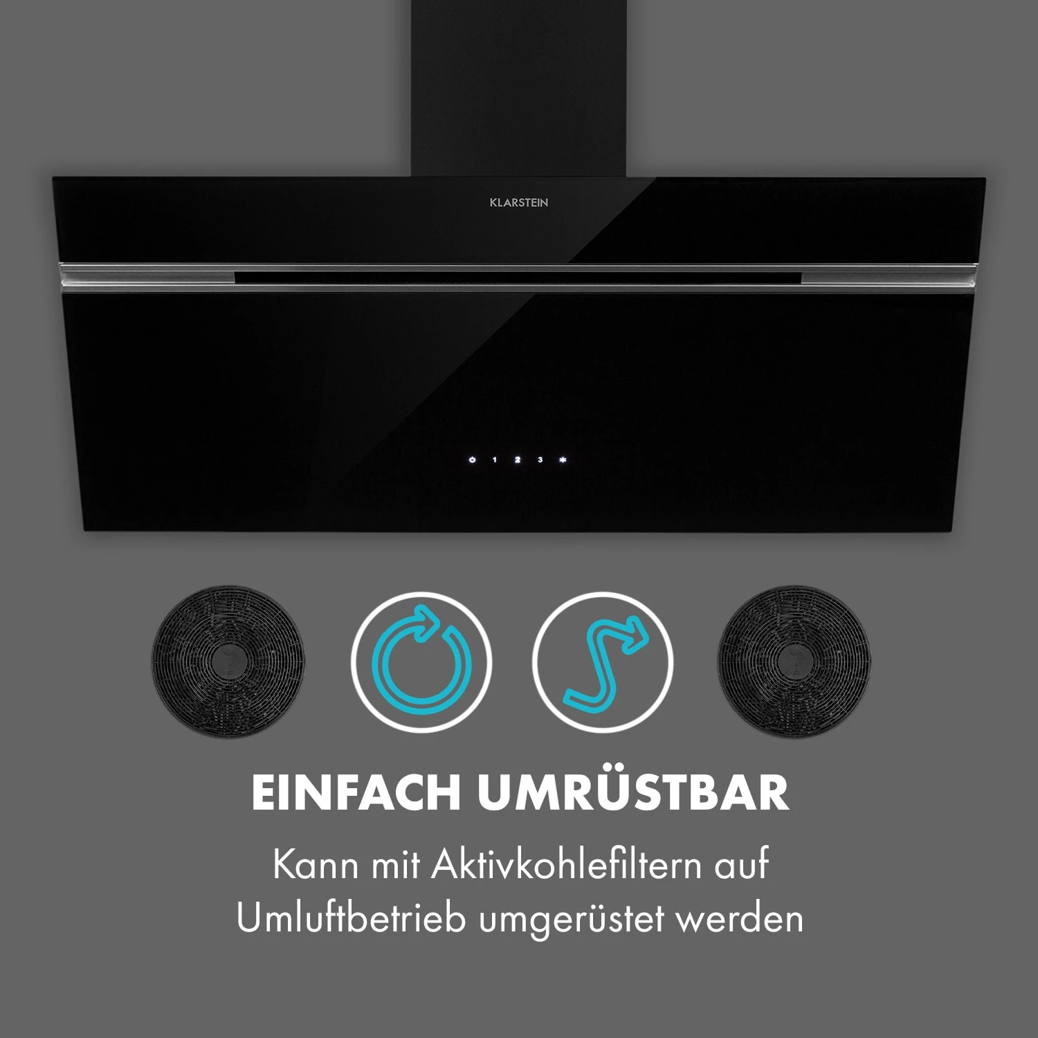 Alina Dunstabzugshaube 90cm 600 M³/h LED-Display Ambientelicht Schwarz 7 Alina Dunstabzugshaube 90cm 600 M³/h LED-Display Ambientelicht Schwarz – Bild 7