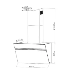 Alina Dunstabzugshaube 90cm 600 M³/h LED-Display Ambientelicht Schwarz 18 Alina Dunstabzugshaube 90cm 600 M³/h LED-Display Ambientelicht Schwarz -Haushaltsgerätegeschäft 10034106 yy 0009 logo