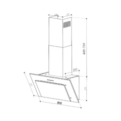 Athena 90 Dunstabzugshaube 90cm 300m³/h 69W Edelstahl 20 Athena 90 Dunstabzugshaube 90cm 300m³/h 69W Edelstahl -Haushaltsgerätegeschäft 10034195 yy 0010 dimensions
