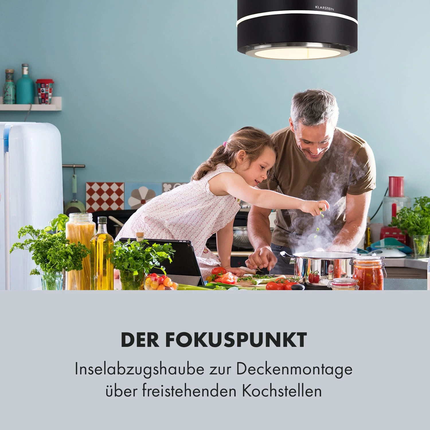 Tron Ambience Inselabzugshaube Ø38cm Umluft 540m³/h LED Schwarz 2 Tron Ambience Inselabzugshaube Ø38cm Umluft 540m³/h LED Schwarz – Bild 2