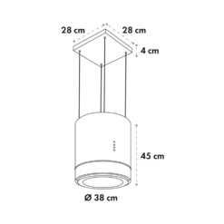 Tron Ambience Inselabzugshaube Ø38cm Umluft 540m³/h LED Schwarz 22 Tron Ambience Inselabzugshaube Ø38cm Umluft 540m³/h LED Schwarz -Haushaltsgerätegeschäft 10034213 yy 0011 logo Klarstein Tron Ambience Inselabzugshaube schwarz