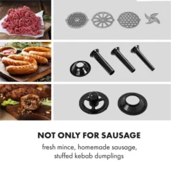 Mett Max Elektrischer Fleischwolf 600W Kupfermotor Aluminium 11 Mett Max Elektrischer Fleischwolf 600W Kupfermotor Aluminium -Haushaltsgerätegeschäft 10034244 yy 0004 logo Klarstein Mett Max elektrischer Fleischwolf grau