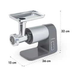 Mett Max Elektrischer Fleischwolf 600W Kupfermotor Aluminium 15 Mett Max Elektrischer Fleischwolf 600W Kupfermotor Aluminium -Haushaltsgerätegeschäft 10034244 yy 0008 logo Klarstein Mett Max elektrischer Fleischwolf grau