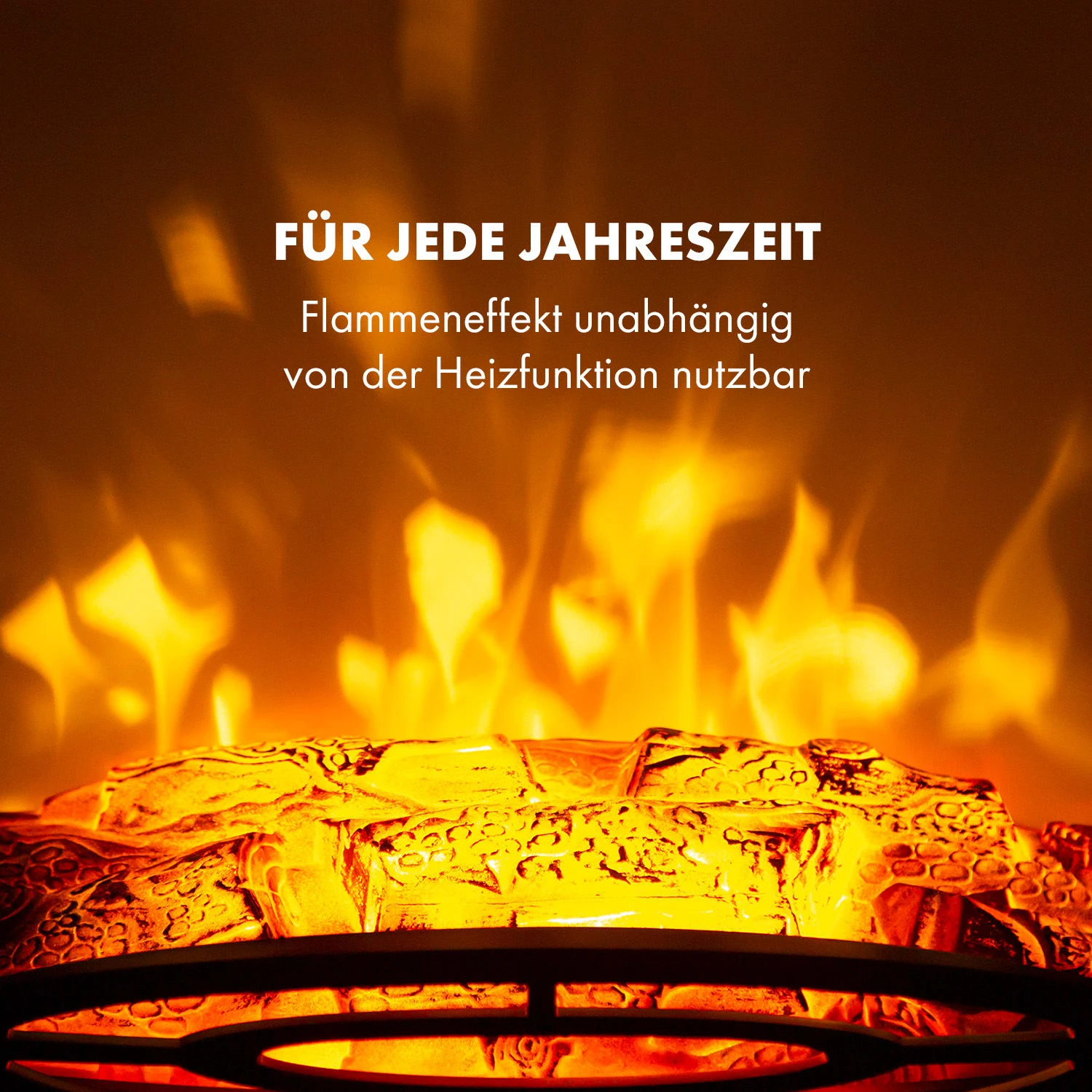 Bergamo Elektrischer Kamin 900/1800W Thermostat Holzoptik 6 Bergamo Elektrischer Kamin 900/1800W Thermostat Holzoptik – Bild 6