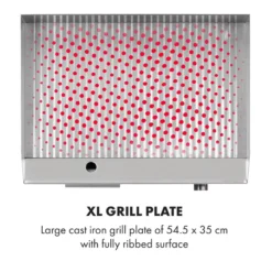 Grillmeile 3000R Elektrogrill 3000W Platte 54,5x35cm Geriffelt -Haushaltsgerätegeschäft 10034449 yy 0004 logo Klarstein Grillmeile 3000R Pro Grill geriffelt