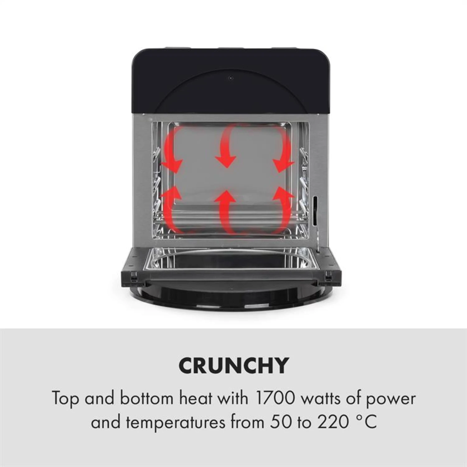 AeroVital Easy Touch Heißluftfritteuse 1700W 14l Timer 16 Programme Metallic / Schwarz 2 AeroVital Easy Touch Heißluftfritteuse 1700W 14l Timer 16 Programme Metallic / Schwarz – Bild 2