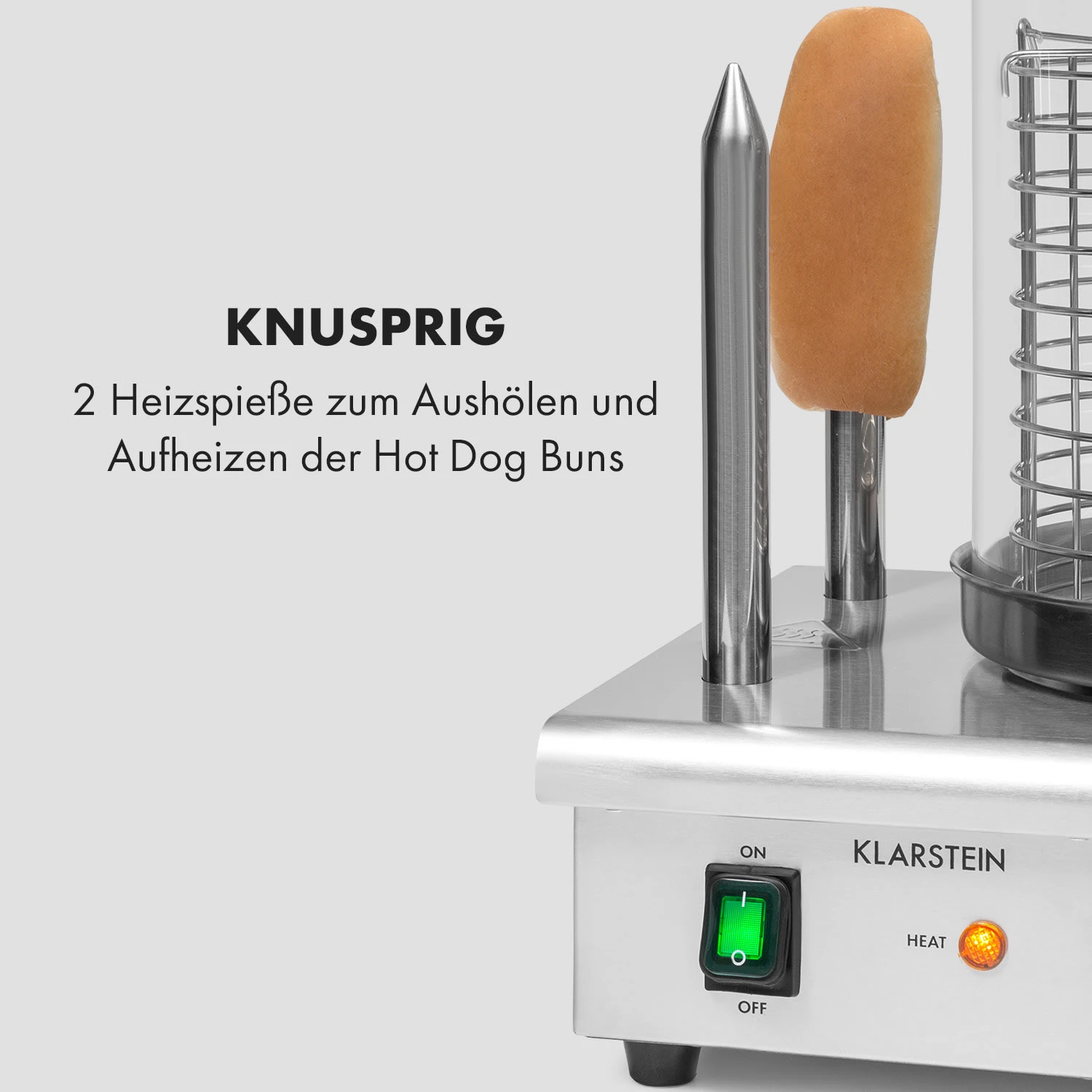 Wurstfabrik Pro 550 Hot Dog Maker 550W 2 Spieße 5L 30-100°C Edelstahl 5 Wurstfabrik Pro 550 Hot Dog Maker 550W 2 Spieße 5L 30-100°C Edelstahl – Bild 5