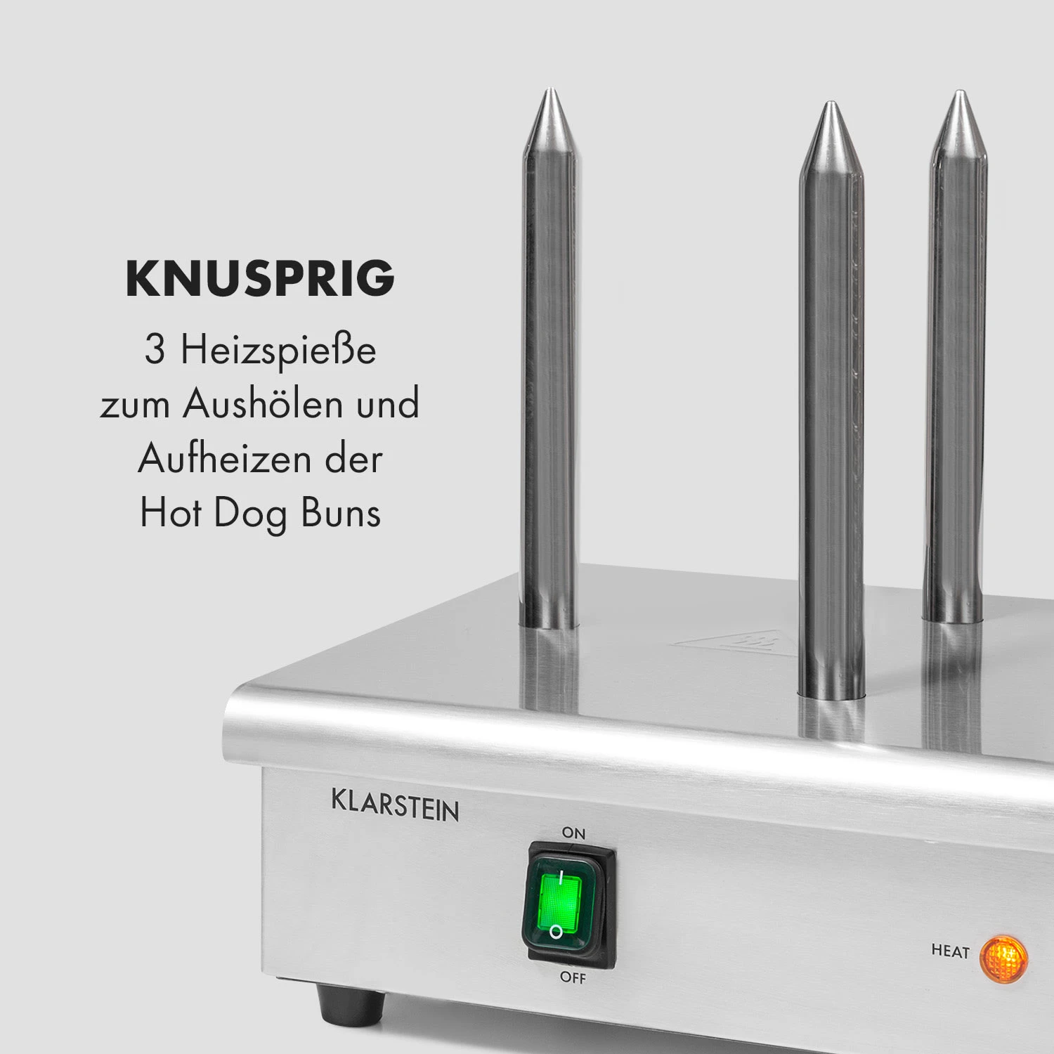 Wurstfabrik 600 Hot Dog Maker 600W 3 Spieße 5L 30-100°C Glas Edelstahl 5 Wurstfabrik 600 Hot Dog Maker 600W 3 Spieße 5L 30-100°C Glas Edelstahl – Bild 5