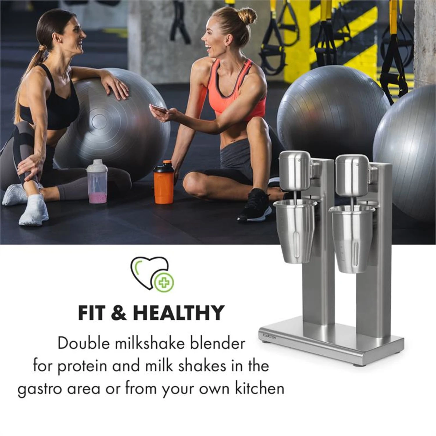 Kraftpaket II Doppel-Milchshake-Mixer Proteinshake 160W Edelstahl 2 Kraftpaket II Doppel-Milchshake-Mixer Proteinshake 160W Edelstahl – Bild 2