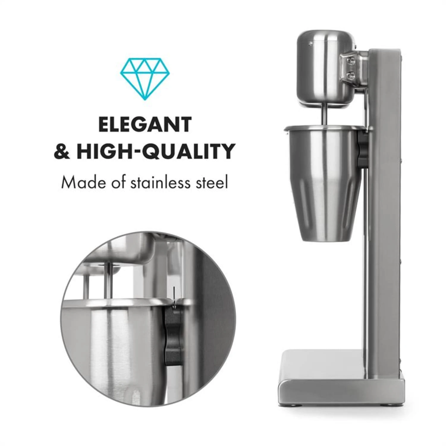 Kraftpaket II Doppel-Milchshake-Mixer Proteinshake 160W Edelstahl 6 Kraftpaket II Doppel-Milchshake-Mixer Proteinshake 160W Edelstahl – Bild 6