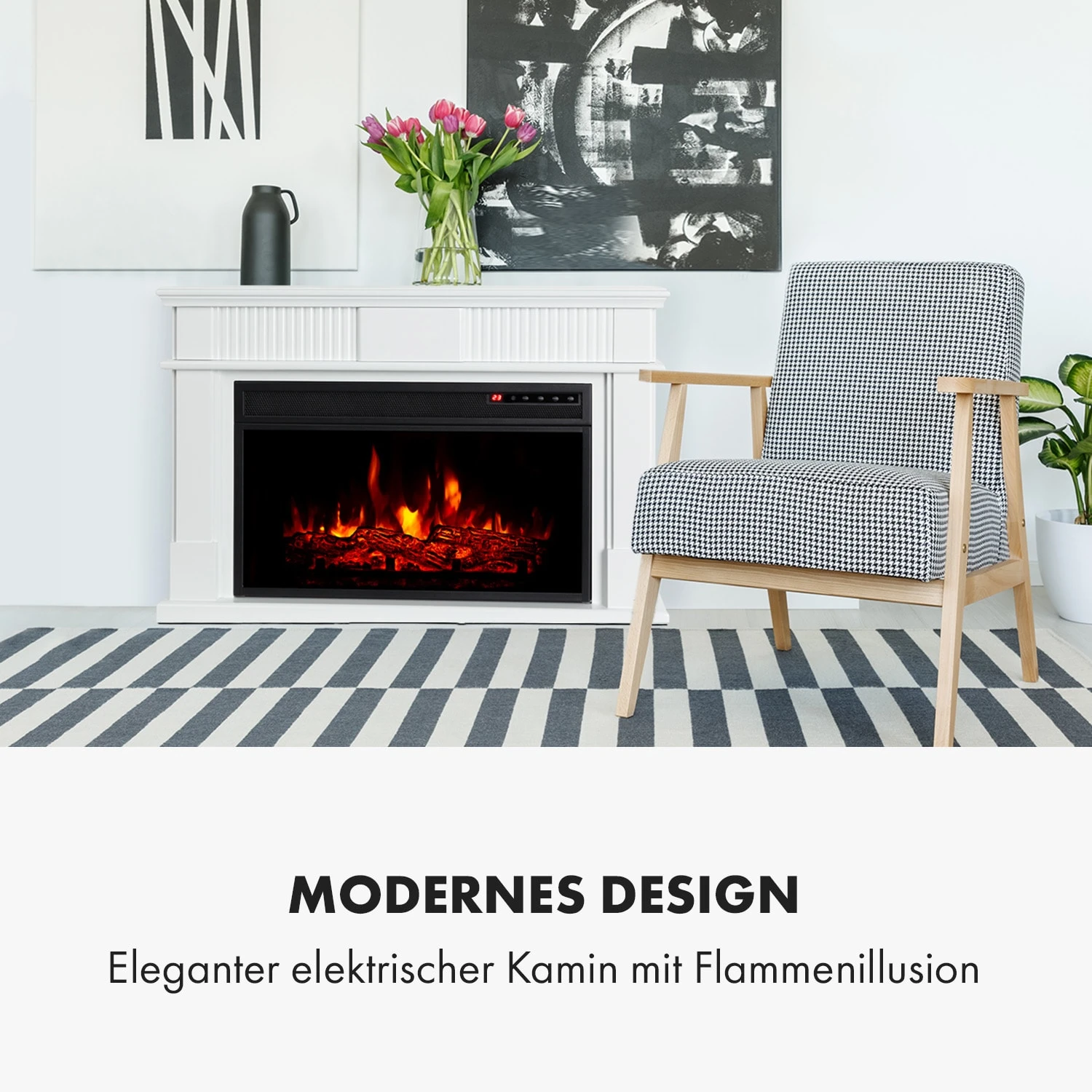 Bern Elektrischer Kamin 1000/2000W LED 10-30 °C Wochentimer 2 Bern Elektrischer Kamin 1000/2000W LED 10-30 °C Wochentimer – Bild 2