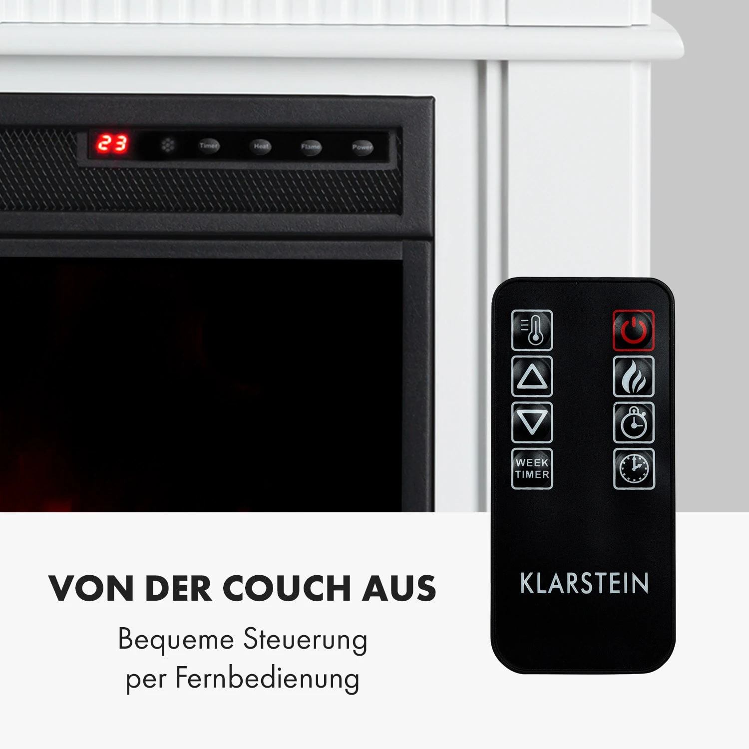 Bern Elektrischer Kamin 1000/2000W LED 10-30 °C Wochentimer 3 Bern Elektrischer Kamin 1000/2000W LED 10-30 °C Wochentimer – Bild 3