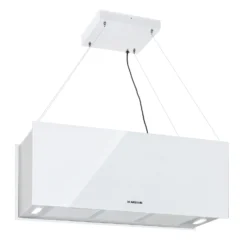 Kronleuchter XL Inselabzugshaube 90cm Umluft 590m³/h LED Touch Weiß