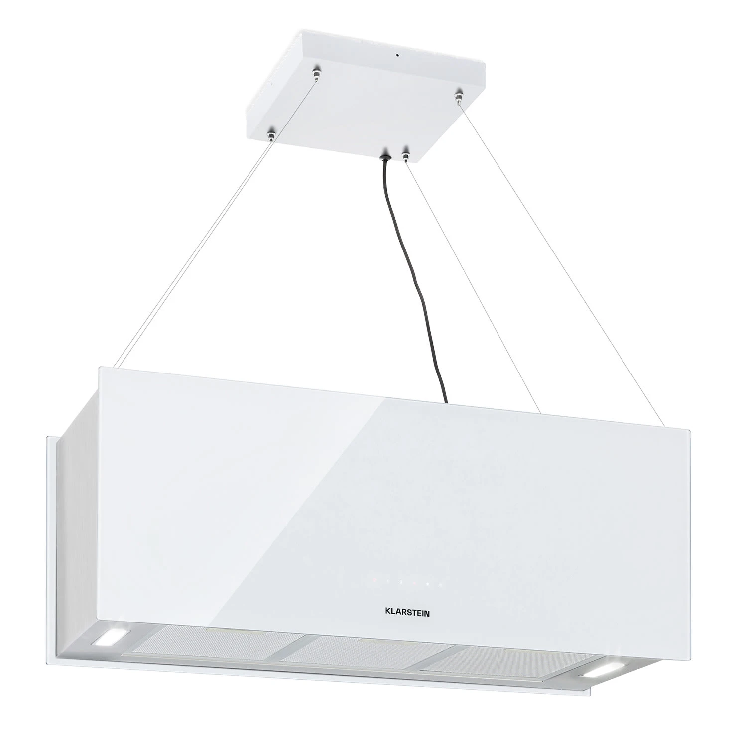 Kronleuchter XL Inselabzugshaube 90cm Umluft 590m³/h LED Touch Weiß 1 Kronleuchter XL Inselabzugshaube 90cm Umluft 590m³/h LED Touch Weiß