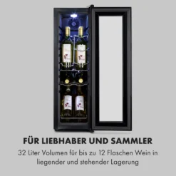 Shiraz 12 Slim Uno Weinkühlschrank 32l/12Fl.Touch 85 W 5-18 °C LED -Haushaltsgerätegeschäft 10034625 de 0004 logo