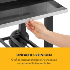 Meat Machine Holzkohlegrill BBQ 45x32,5cm Thermometer Bodenrollen 16 Meat Machine Holzkohlegrill BBQ 45x32,5cm Thermometer Bodenrollen -Haushaltsgerätegeschäft 10034819 de 0008 logo