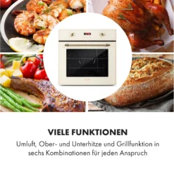 Elizabeth Einbaubackofen Retro 2200W 70L 50 - 250 °C Timer Display 12 Elizabeth Einbaubackofen Retro 2200W 70L 50 - 250 °C Timer Display -Haushaltsgerätegeschäft 10034881 de 0004 logo