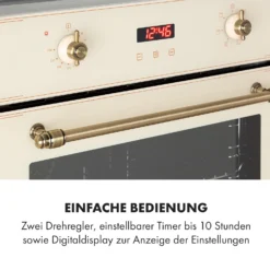 Elizabeth Einbaubackofen Retro 2200W 70L 50 - 250 °C Timer Display 13 Elizabeth Einbaubackofen Retro 2200W 70L 50 - 250 °C Timer Display -Haushaltsgerätegeschäft 10034881 de 0005 logo
