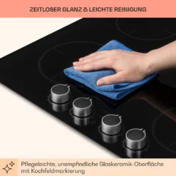 Kochheld 4-Zonen-Induktionskochfeld 6000W Dreh-Regler Glas Schwarz -Haushaltsgerätegeschäft 10034947 de 0008 usp