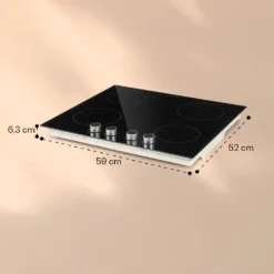 Kochheld 4-Zonen-Induktionskochfeld 6000W Dreh-Regler Glas Schwarz -Haushaltsgerätegeschäft 10034947 yy 0011 dimensions
