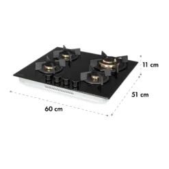 Goldflame 4 Gaskochfeld 4-flammig Messing-Brenner Glaskeramik Schwarz 19 Goldflame 4 Gaskochfeld 4-flammig Messing-Brenner Glaskeramik Schwarz -Haushaltsgerätegeschäft 10034972 yy 0010 logo Klarstein Goldflame 4 Gaskochfeld 4 flammig