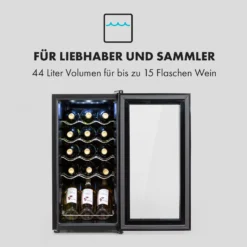 Shiraz 15 Slim Uno Weinkühlschrank 44l Touch-Bedienfeld 5-18°C -Haushaltsgerätegeschäft 10035025 de 0003 logo