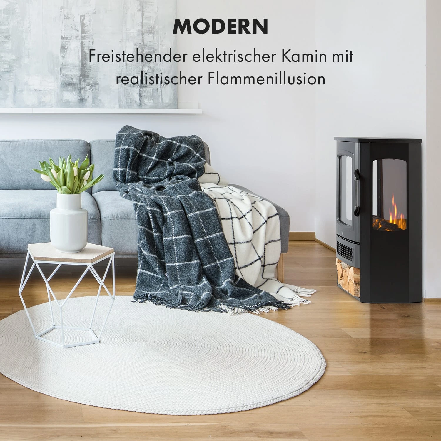 Bormio Panorama Elektrischer Kamin 1000/2000W Thermostat 2 Bormio Panorama Elektrischer Kamin 1000/2000W Thermostat – Bild 2