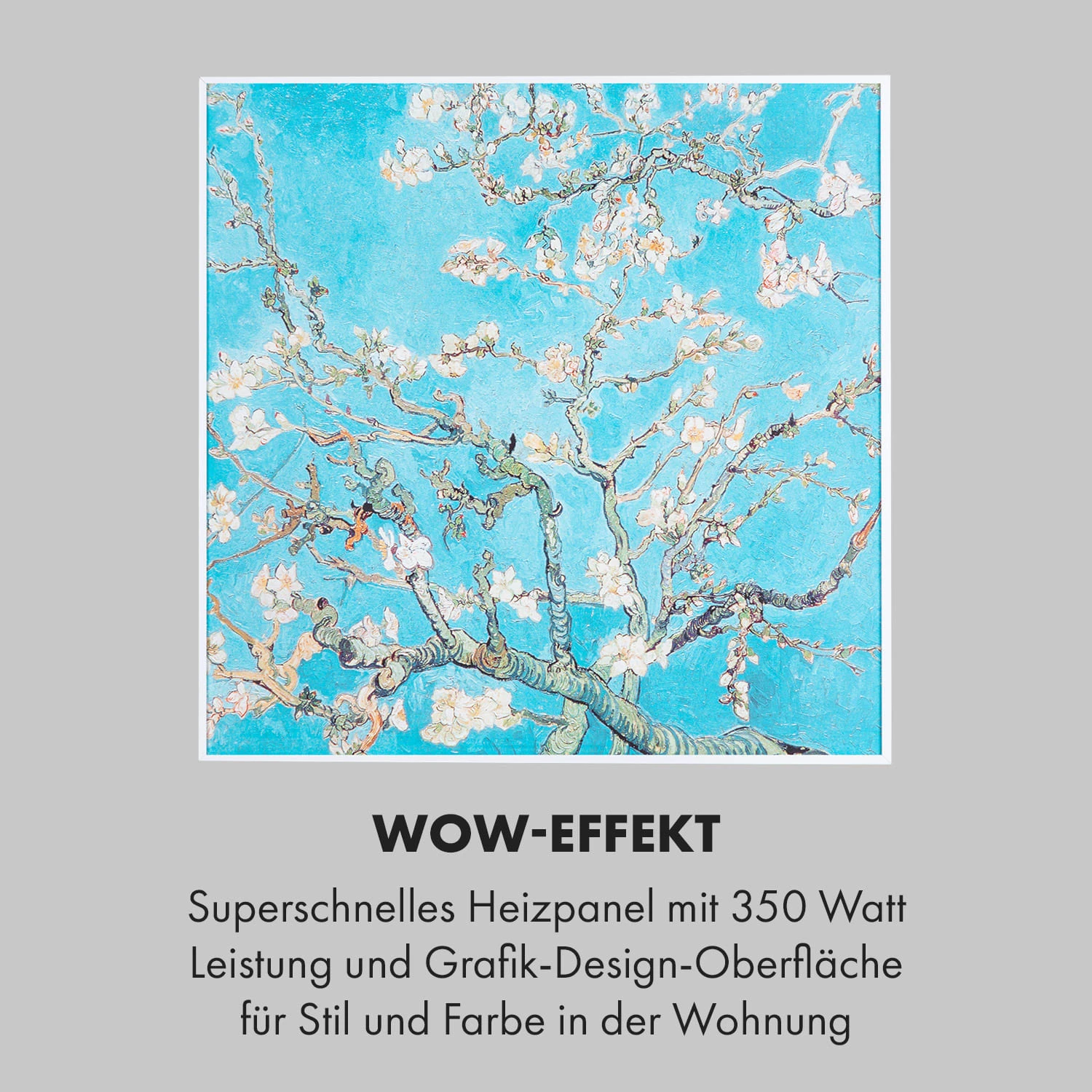 Wonderwall Air Art Smart Infrarotheizung 60x60cm 350W Wandinstallation App-Steuerung Mandelblüten 5 Wonderwall Air Art Smart Infrarotheizung 60x60cm 350W Wandinstallation App-Steuerung Mandelblüten – Bild 5