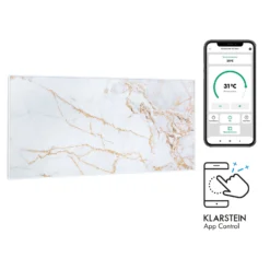 Wonderwall Air Art Smart Infrarotheizung 120x60cm 700W Wandinstallation App-Steuerung Marmor I