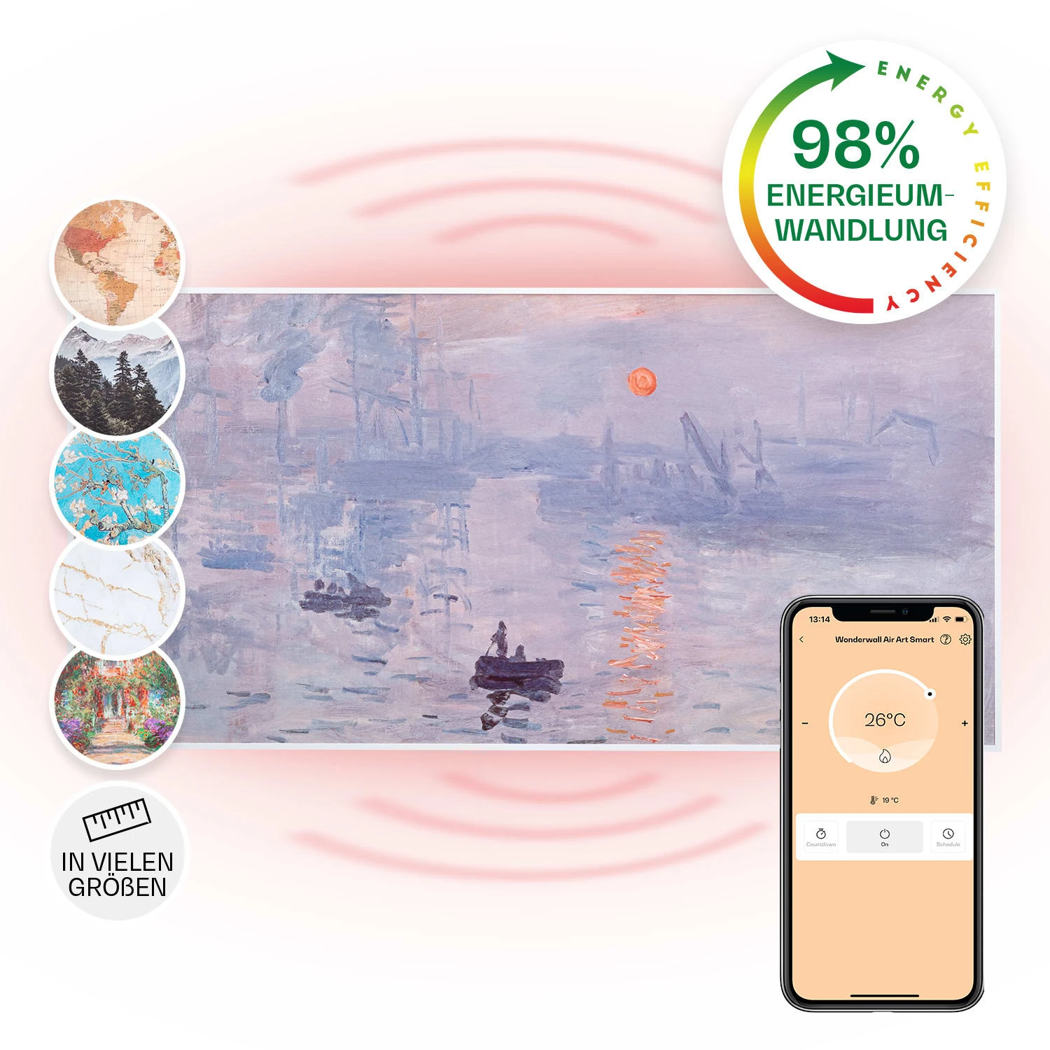 Wonderwall Air Art Smart Infrarotheizung 120x60cm 700W Wandinstallation App-Steuerung Sonnenaufgang 1 Wonderwall Air Art Smart Infrarotheizung 120x60cm 700W Wandinstallation App-Steuerung Sonnenaufgang