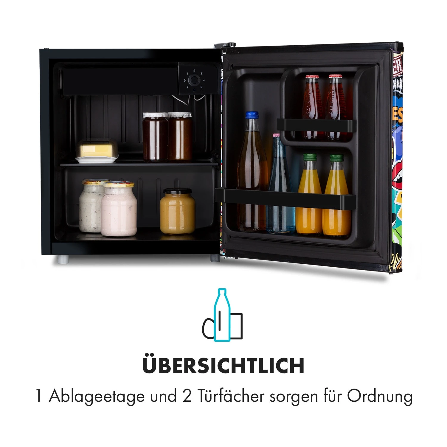 Cool Vibe 46+ Kühlschrank 46 Liter 1 Boden Stickerbomb-Style 6 Cool Vibe 46+ Kühlschrank 46 Liter 1 Boden Stickerbomb-Style – Bild 6