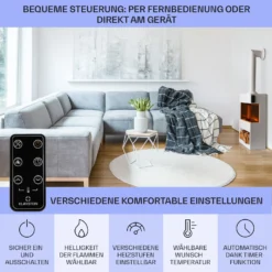 Zermatt Elektrischer Kamin 900/1800W Thermostat Flammenillusion 12 Zermatt Elektrischer Kamin 900/1800W Thermostat Flammenillusion -Haushaltsgerätegeschäft 10035264 de 0006 usp