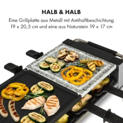 Bistecca Raclette 1200W Metall / Stein 8 Personen Kontroll-LED -Haushaltsgerätegeschäft 10035293 de 0004 logo