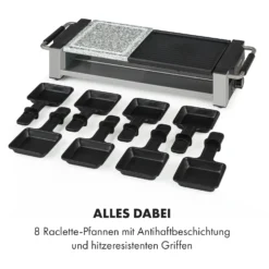 Bistecca Raclette 1200W Metall / Stein 8 Personen Kontroll-LED -Haushaltsgerätegeschäft 10035293 de 0006 logo