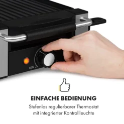 Bistecca Raclette 1200W Metall / Stein 8 Personen Kontroll-LED -Haushaltsgerätegeschäft 10035293 de 0007 logo