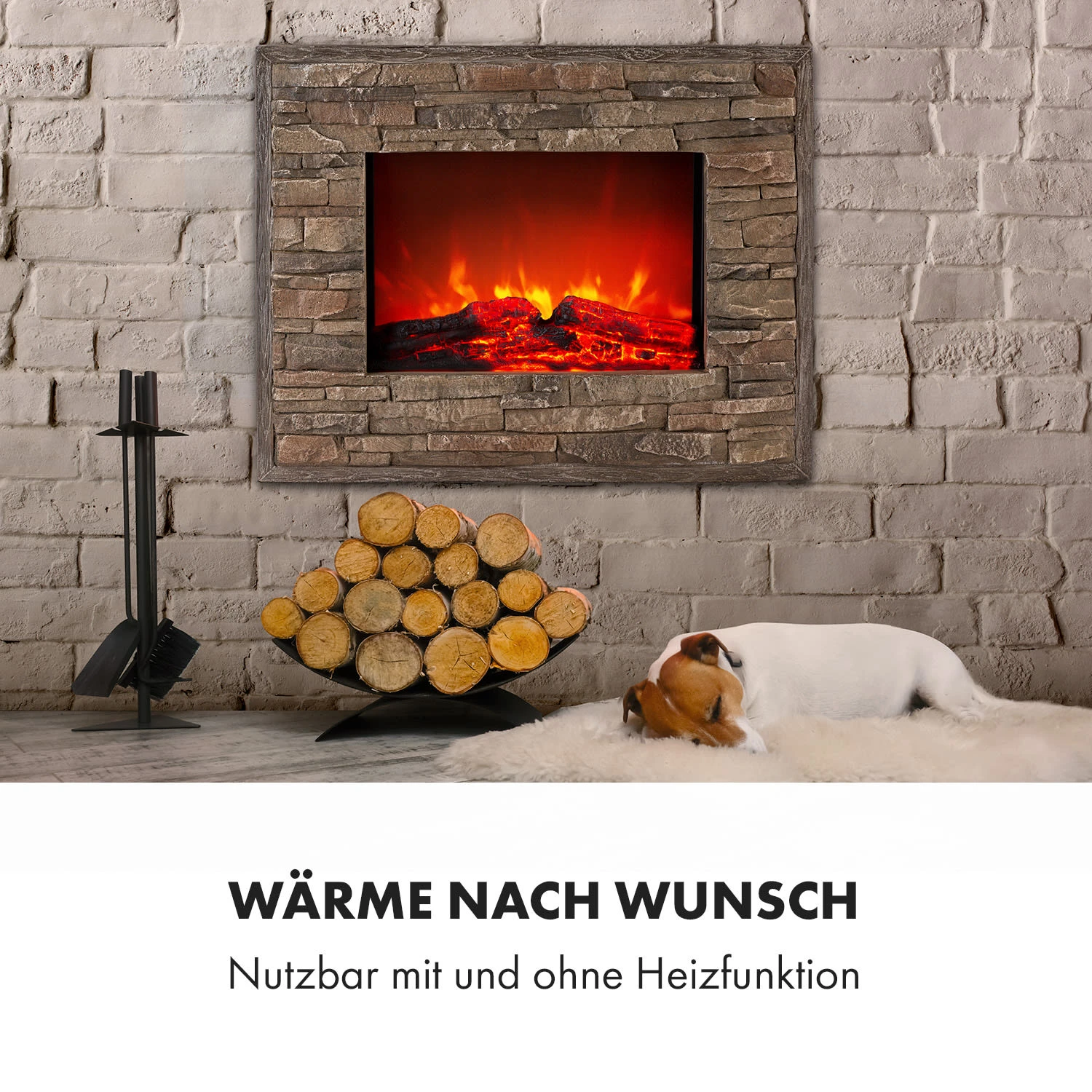 Alpbach Elektrischer Kamin 1800W 2 Heizstufen 65 Cm Stein-Optik 6 Alpbach Elektrischer Kamin 1800W 2 Heizstufen 65 Cm Stein-Optik – Bild 6