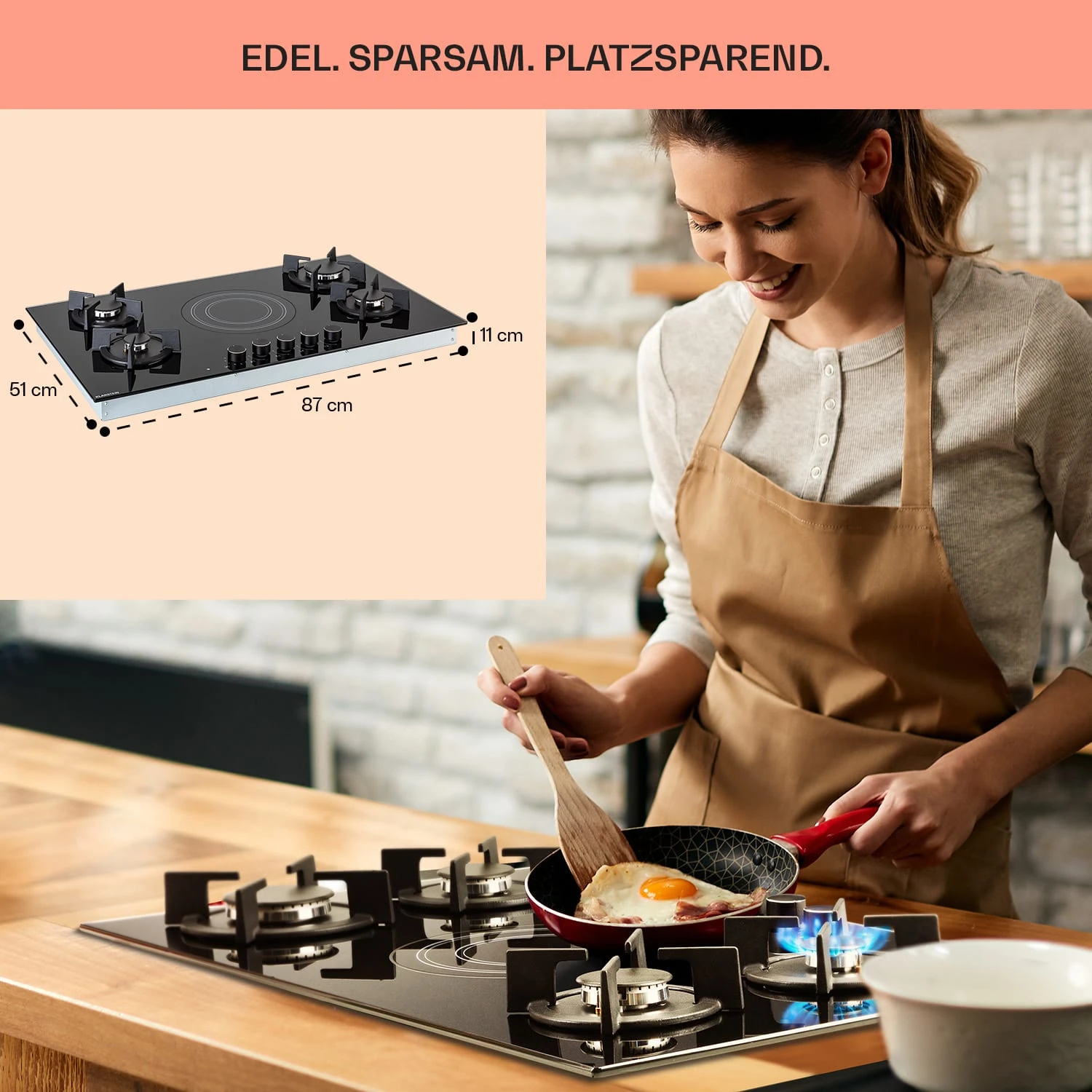 MultiChef 5 Kombi-Gaskochfeld Gas/Glaskeramik 5 Zonen 6 MultiChef 5 Kombi-Gaskochfeld Gas/Glaskeramik 5 Zonen – Bild 6