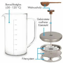 Glaswerk Ristretto French Press 0,35 Liter Borosilikatglas Edelstahl Walnussholz -Haushaltsgerätegeschäft 10036360 de 0005 logo