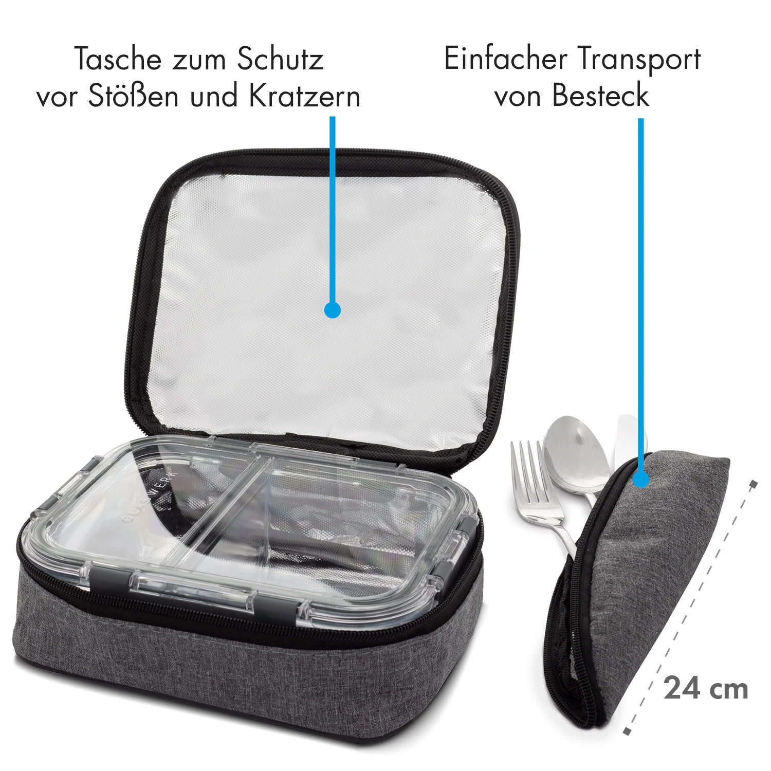 Hopewell Frischhaltedosen 3er Set 1040ml Borosilikatglas Deckel Tasche 6 Hopewell Frischhaltedosen 3er Set 1040ml Borosilikatglas Deckel Tasche – Bild 6