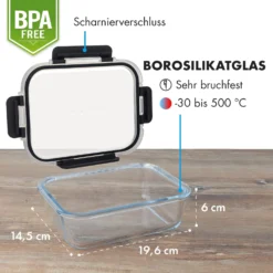 Jardine Frischhaltedosen 3er Set 1040 Ml Borosilikatglas Deckel -Haushaltsgerätegeschäft 10036371 de 0007 logo