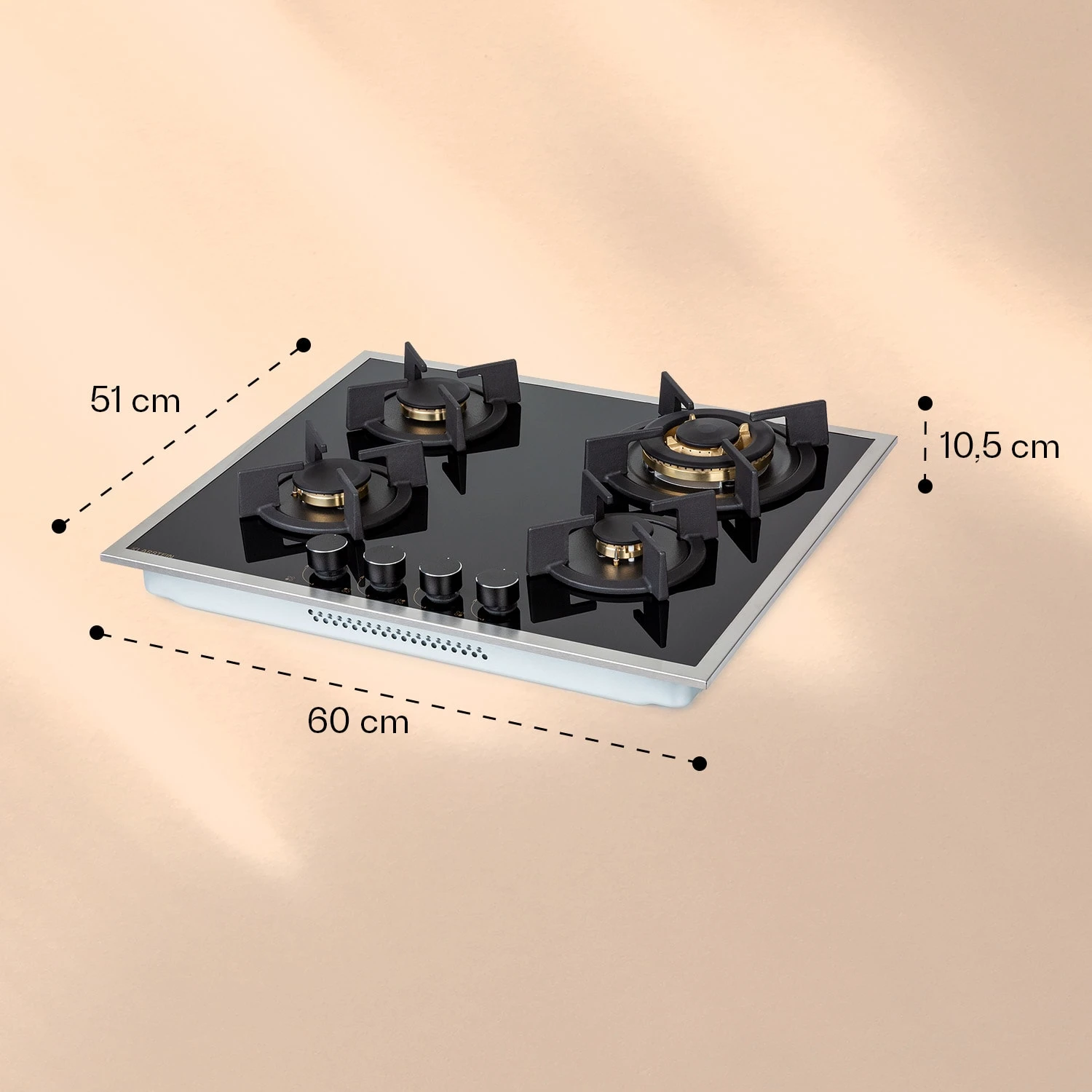 Goldflame Domino 4 Prime Gaskochfeld 4-flammig Messing-Brenner Glaskeramik 7 Goldflame Domino 4 Prime Gaskochfeld 4-flammig Messing-Brenner Glaskeramik – Bild 7