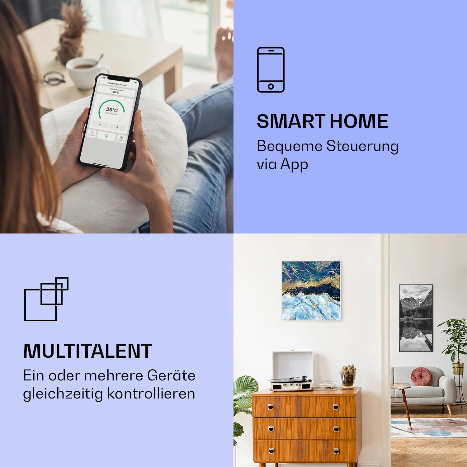 Wonderwall Air Art Smart Infrarotheizung Blauer Marmor 60x60cm 350W 2 Wonderwall Air Art Smart Infrarotheizung Blauer Marmor 60x60cm 350W – Bild 2