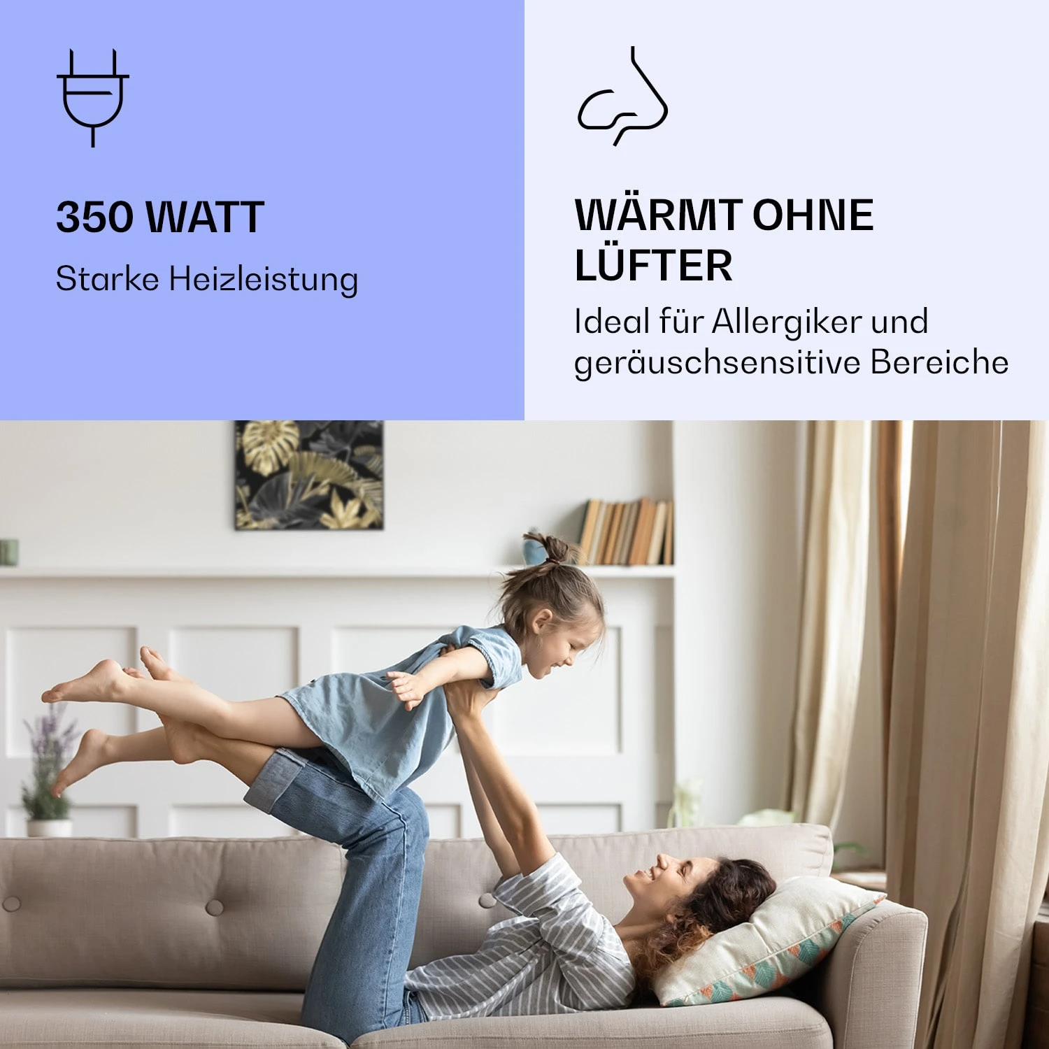 Wonderwall Air Art Smart Infrarotheizung Schwarze Blume 60x60cm 350W 5 Wonderwall Air Art Smart Infrarotheizung Schwarze Blume 60x60cm 350W – Bild 5