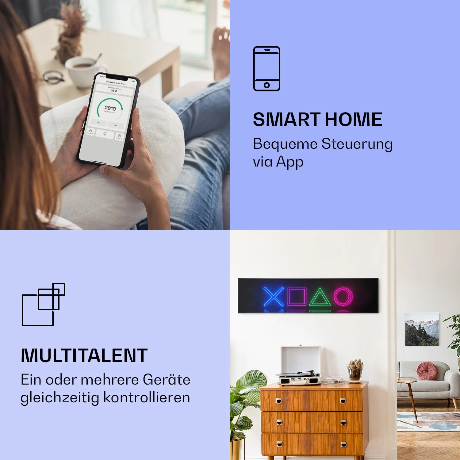 Wonderwall Air Art Smart Infrarotheizung Spiel 120x30cm 350W 2 Wonderwall Air Art Smart Infrarotheizung Spiel 120x30cm 350W – Bild 2