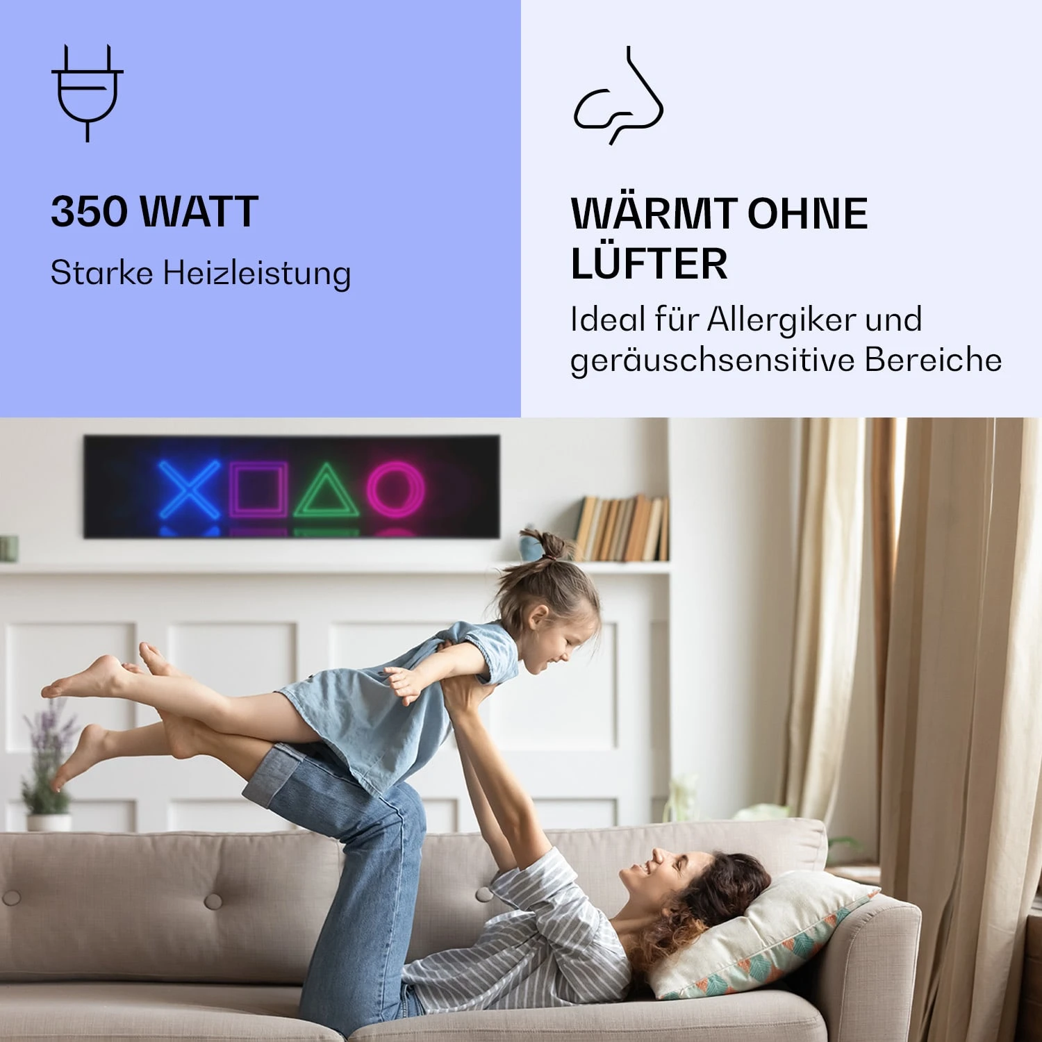 Wonderwall Air Art Smart Infrarotheizung Spiel 120x30cm 350W 5 Wonderwall Air Art Smart Infrarotheizung Spiel 120x30cm 350W – Bild 5