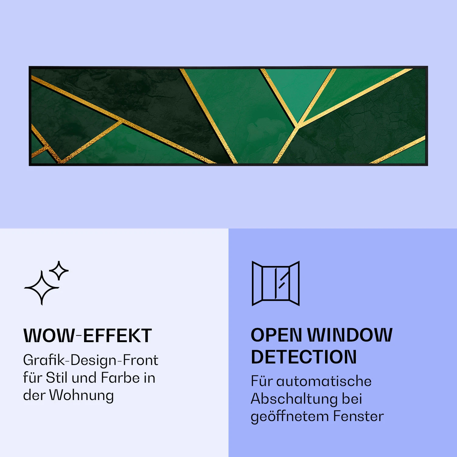 Wonderwall Air Art Smart Infrarotheizung Grüne Linie 120x30cm 350W 6 Wonderwall Air Art Smart Infrarotheizung Grüne Linie 120x30cm 350W – Bild 6