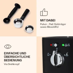 Passionata 20 Espressomaschine 20 Bar 6 Tassen 1,25 Liter Milchschaum -Haushaltsgerätegeschäft 10037855 de 0006 logo