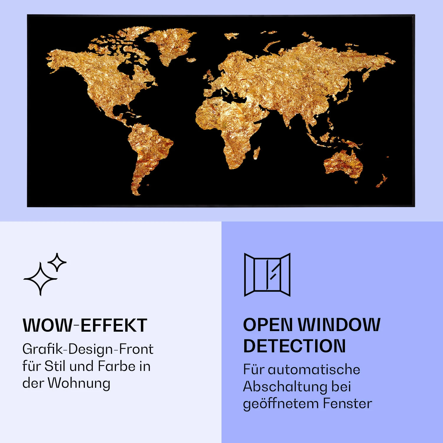 Wonderwall Air Art Smart Infrarotheizung Goldene Karte 120x60cm 700W 6 Wonderwall Air Art Smart Infrarotheizung Goldene Karte 120x60cm 700W – Bild 6